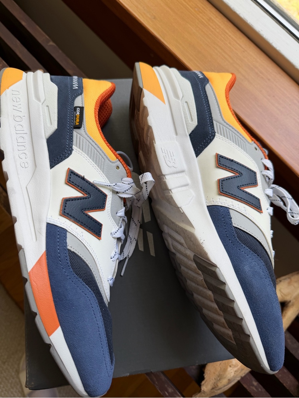 New Balance Men's 997H Moon Shadow and Vibrant Apricot Sneakers - Picture 4 of 7